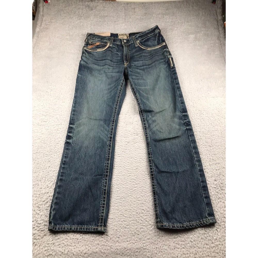 Ariat M5 Straight Fit Jeans Mens 35/32 Gambler Wash Cowboy Rodeo Western NEW NWT